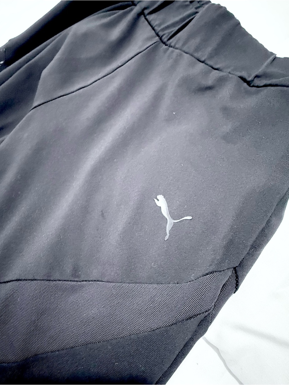 Black Joggers with Mesh Panels